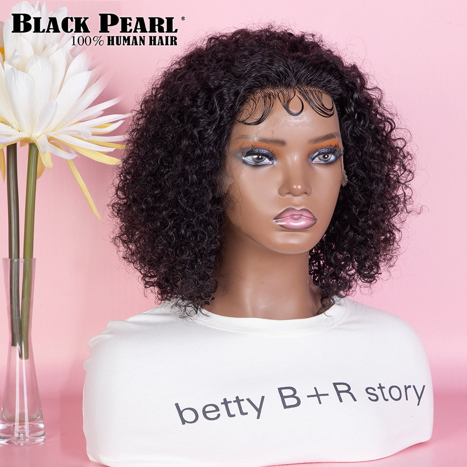 Curly Bob Lace Wig 180% density Remy Virgin Hair