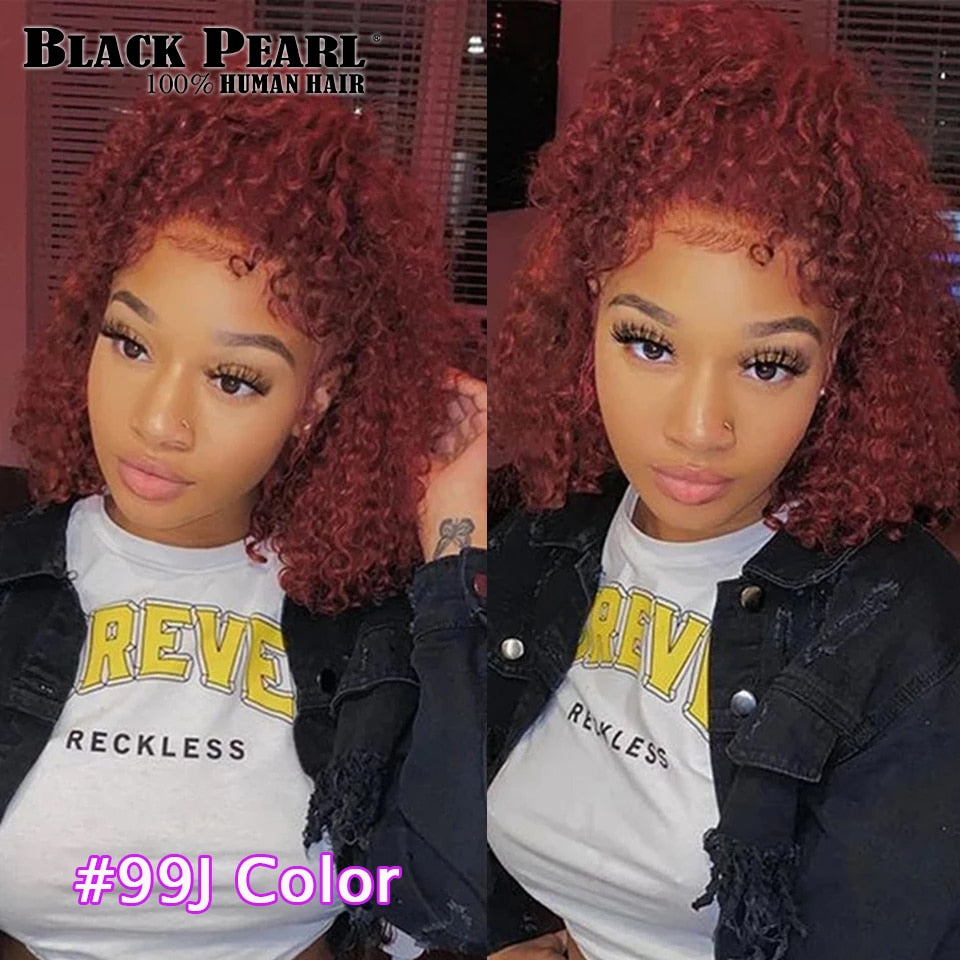 Curly Bob Lace Wig 180% density Remy Virgin Hair
