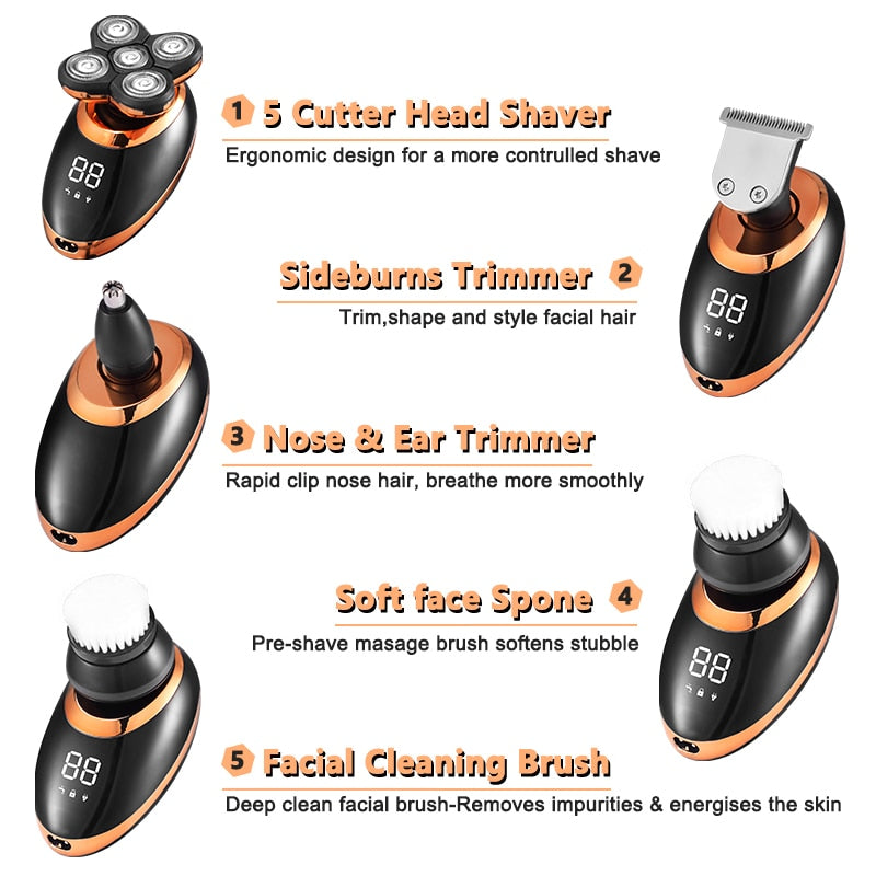 IPX7 Waterproof Electric Shaver for Men