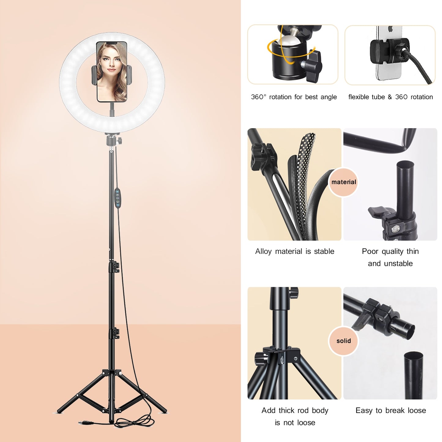 Studio Grade Ring Light w/ Tripod